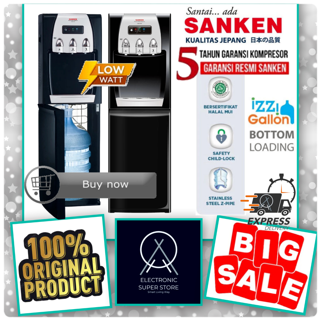 SANKEN DISPENSER GALON BAWAH HWD-C505M HWD C505 C500E KOMPRESOR STAINLESS STEEL WATER DISPENSER SANK