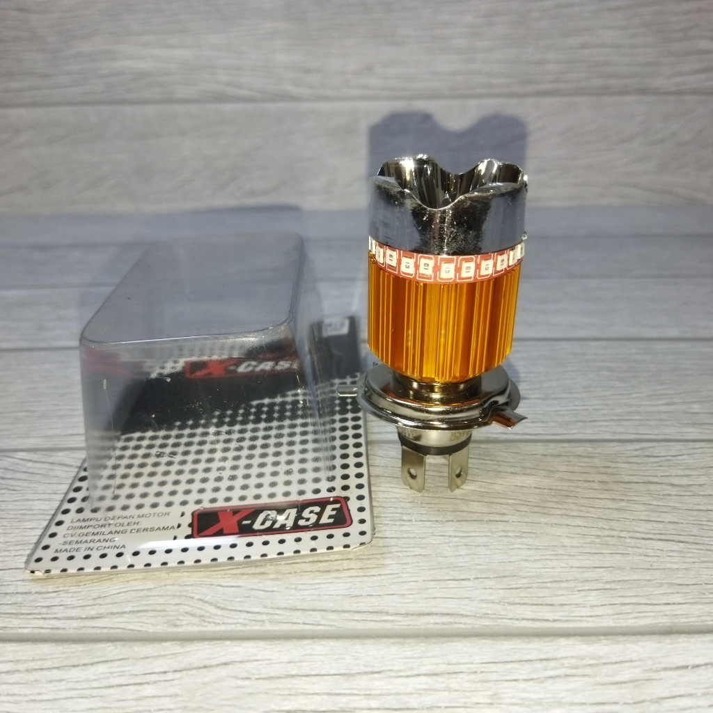 Bohlam Lampu Depan dpn H4 Vixion X-Case 2818 4LED Corong + Lampu Malam Lampu Utama Headlamp Otomotif