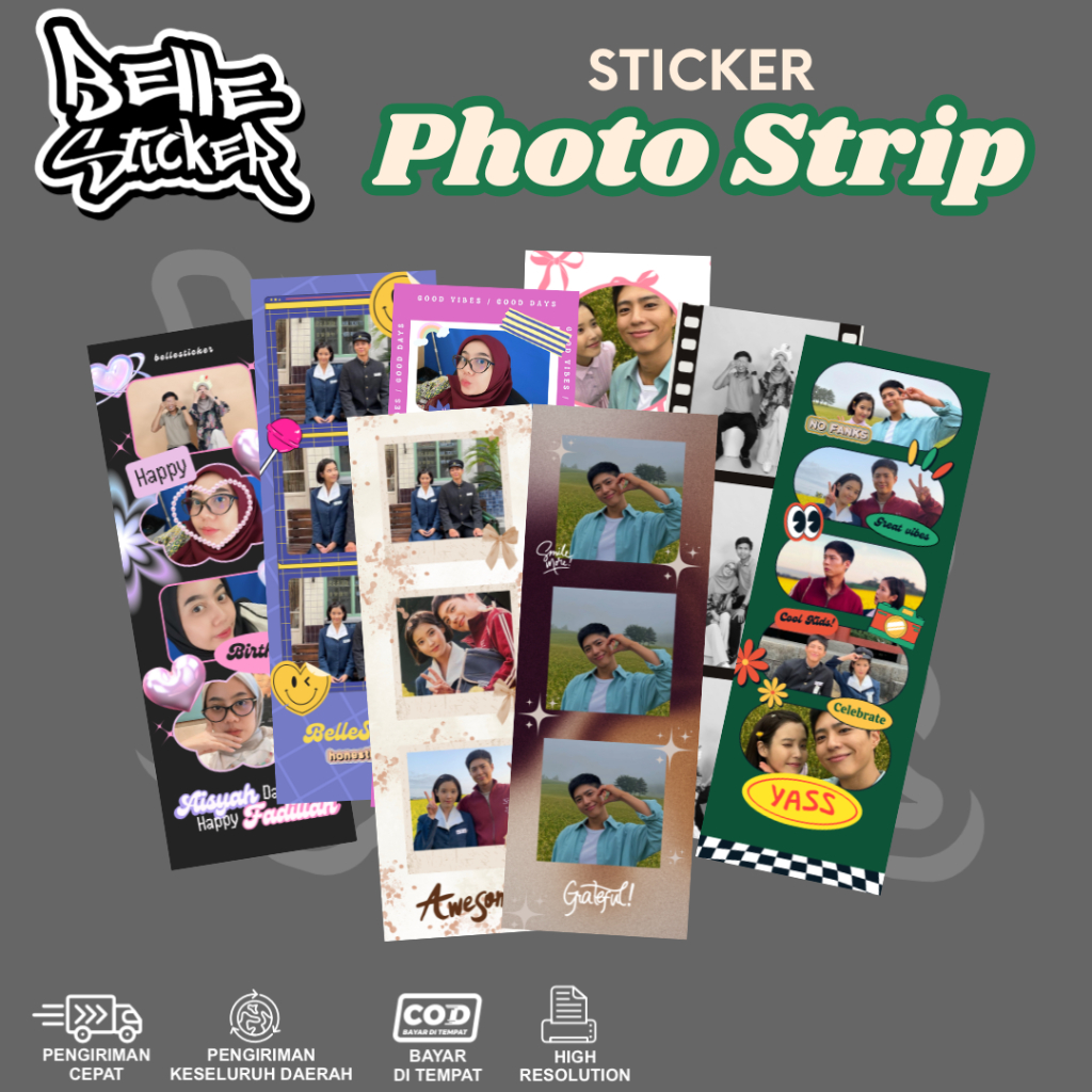 

Stiker Photostrip Custom Foto Wajah Custom Suka-Suka Stiker Custom Face Wajah Suka Suka Sticker Muka