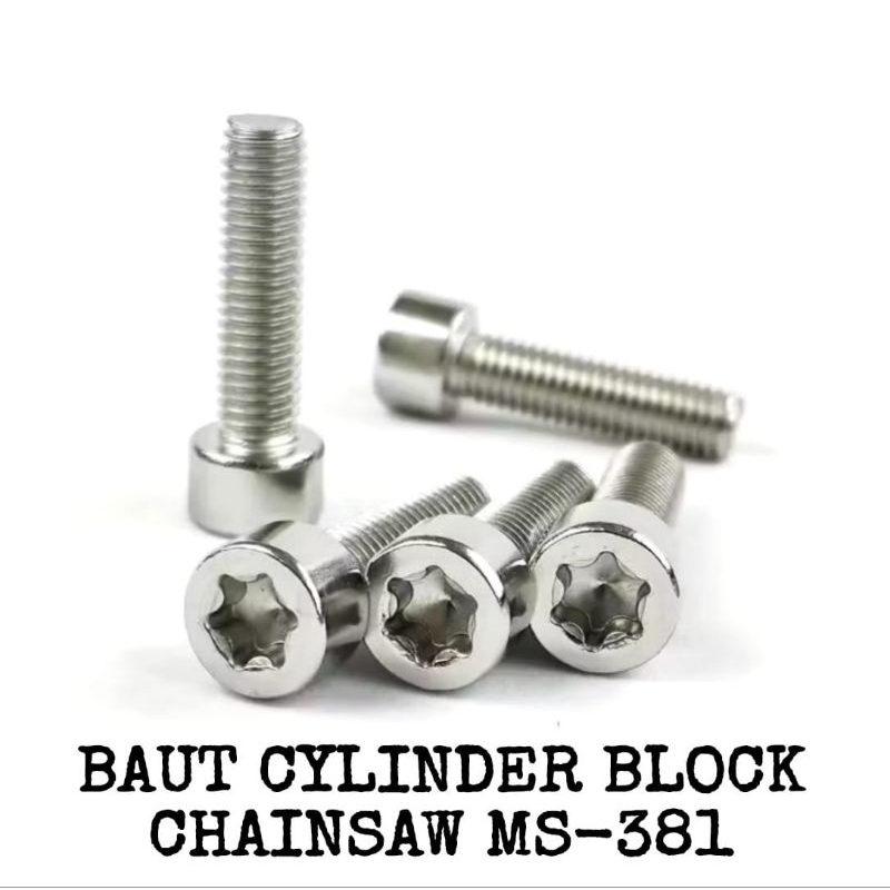 Baut cylinder block chainsaw stihl type Ms-038/381 dan chainsaw 382