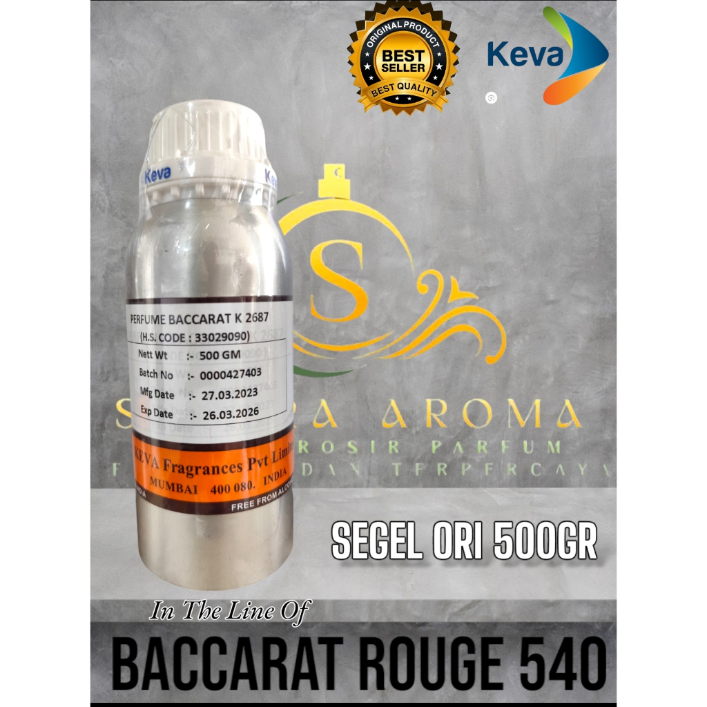 PARFUME K 2687 { Baccarat Rouge 540 } BY KEVA BIBIT PARFUM MURNI KEMASAN SEGEL KALENG 500GRAM
