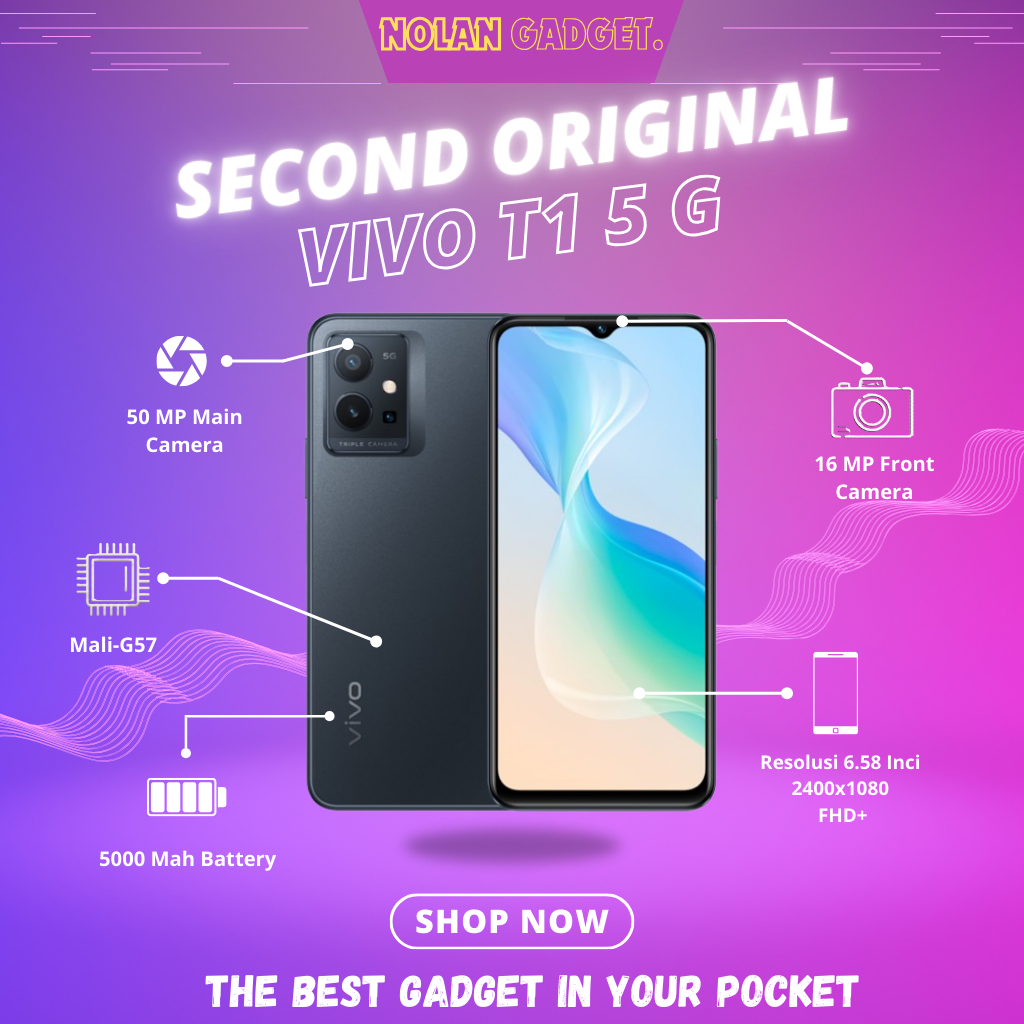 VIVO T1 5G RAM 4/128 • 8/128 • 8/256 GB FULLSET SECOND