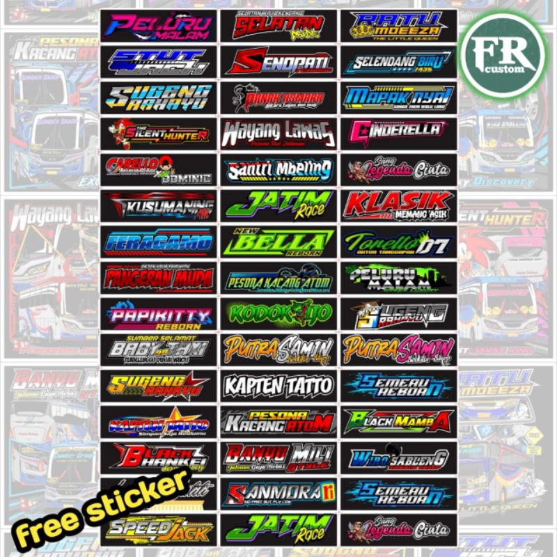 

Sticker TCI Nama Bus Sugeng Rahayu 45 pcs Viral - Sticker Busmania Sumber Group Terbaru