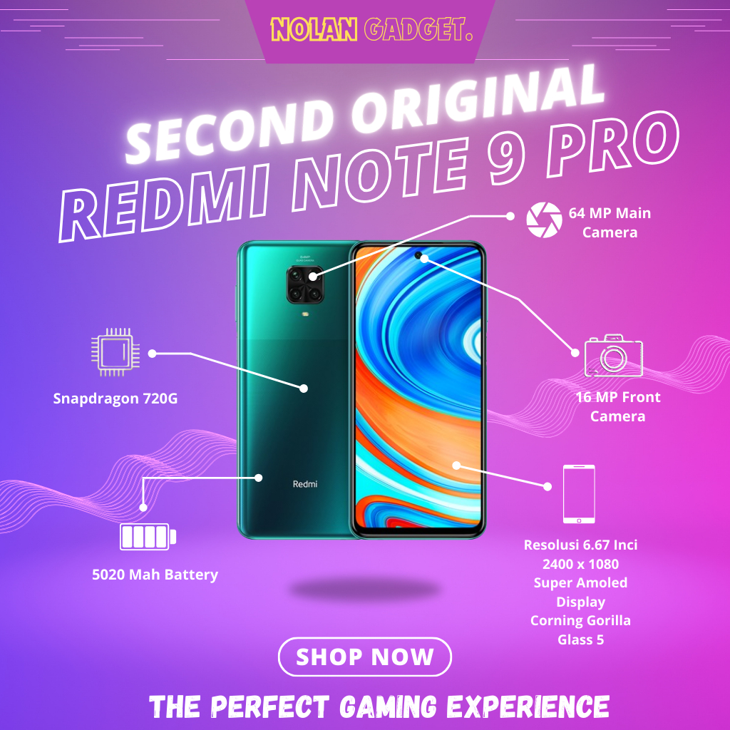REDMI NOTE 9 PRO RAM • 6/64 • 8/128 GB • FULLSET (SECOND)