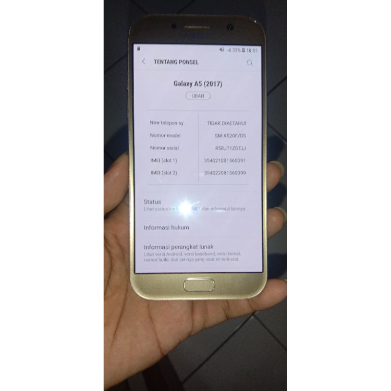 LCD ORIGINAL AMOLED A5 2017