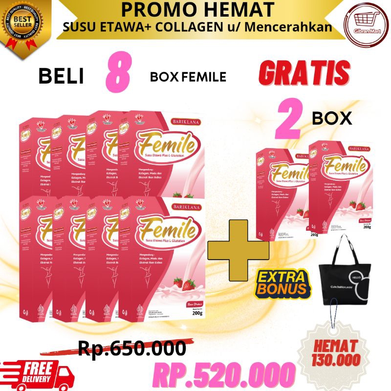 

[BELI 8 BOX FREE 2 BOX & TAS] SUSU ETAWA PLUS L-GLUTATHIONE & COLLAGEN UNTUK MENCERAHKAN KULIT.