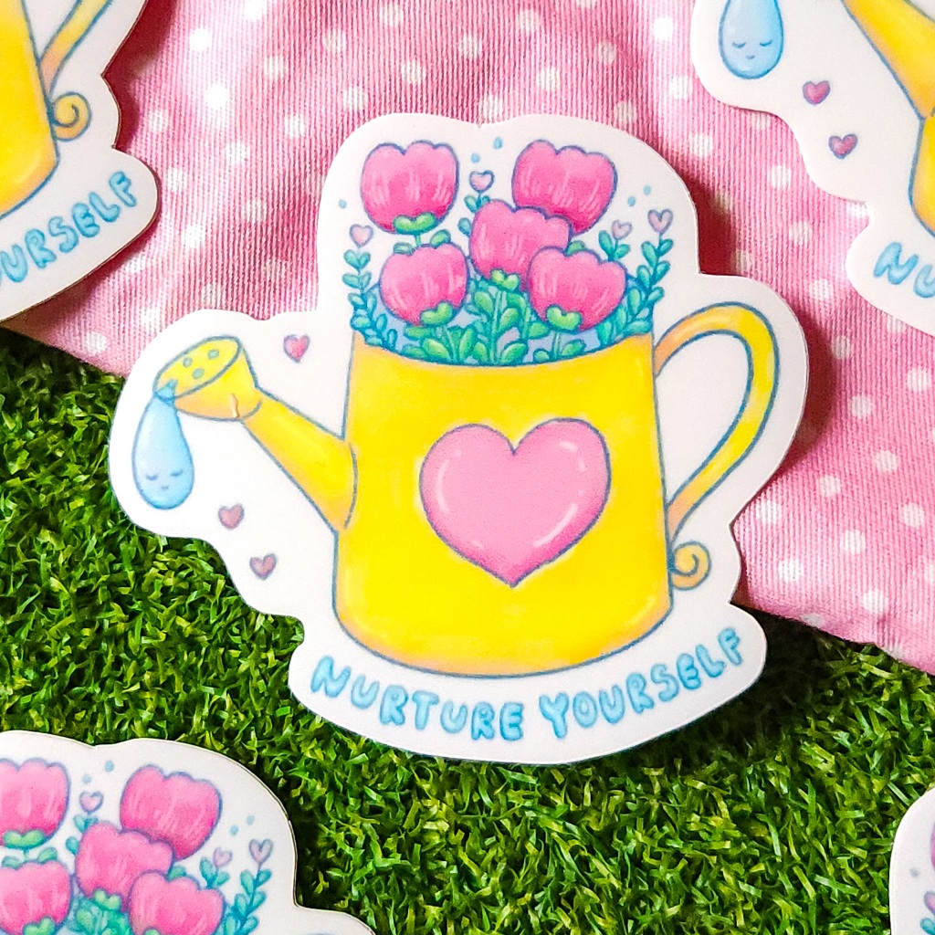 

Nurture Yourself Watering Can Affirmation Die Cut Stickers