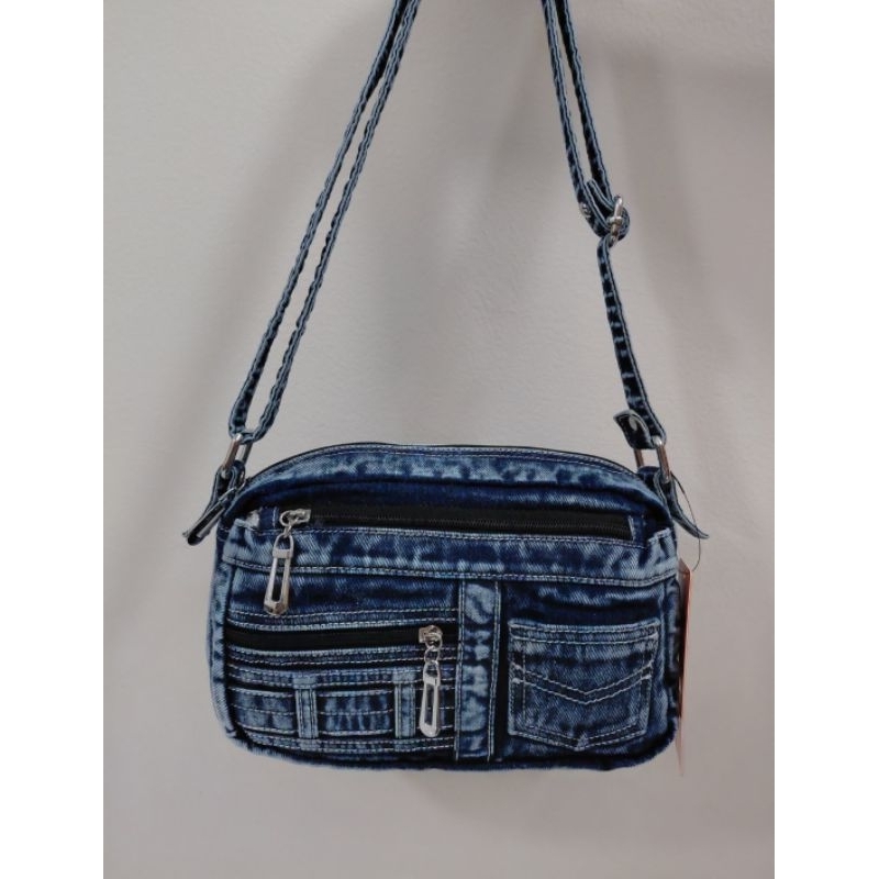 Tas selempang wanita bahan jeans denim
