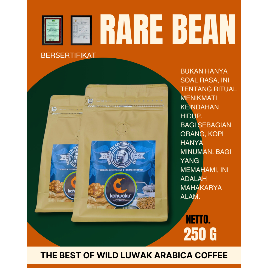 

Kopi Luwak Liar Premium 250 gram – Arabica Rare Bean, Limited & Terbaik dari Alam Sumatra | Terbatas