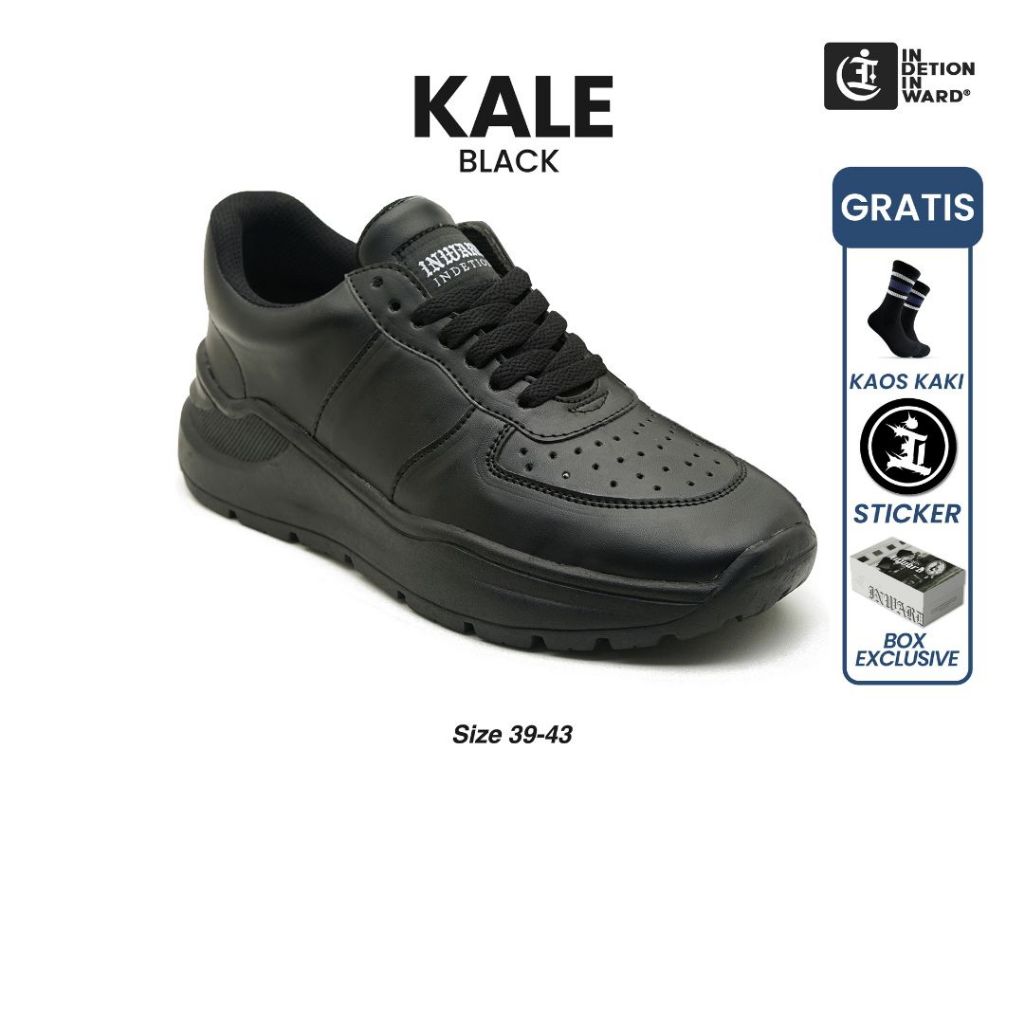 Indetion inward - KALE Black | Sepatu Pria | Sneakers Kuliah