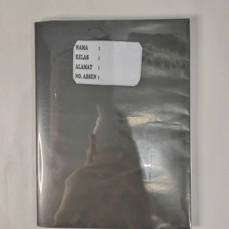 

buku tulis sudah disampul sukung warna hitam dan sampul plastik