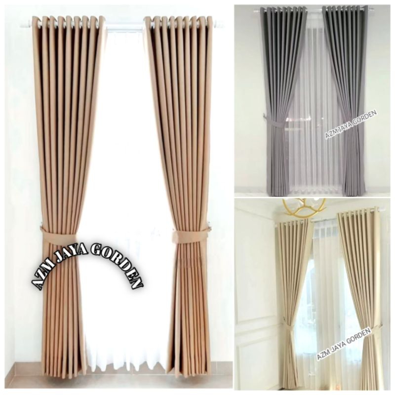 Gorden Blackout polos 100 x 250 cm Tinggi 2.5 meter Hordeng Jendela Pintu Tirai Minimalis/gorden mew