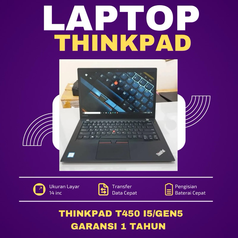 Laptop lenovo thinkpad T450 i5/Gen5 Ram 8 Ssd 256GB