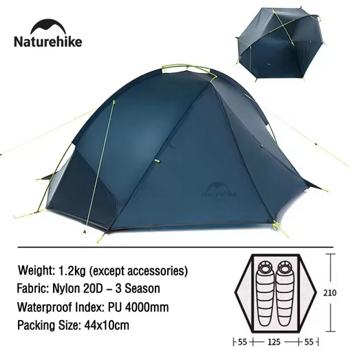 NATUREHIKE NH17T180-J TAGAR 20D TENDA CAMPING ULTRALIGHT