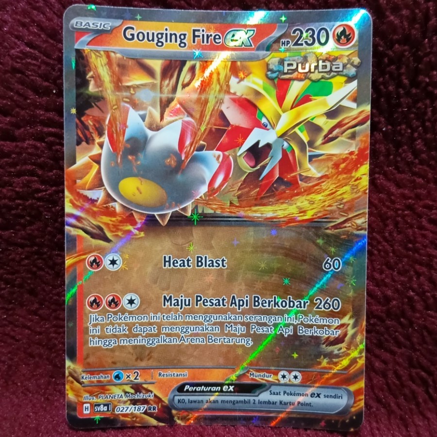 Gouging Fire Purba EX RR sv8a - Pokemon TCG Indonesia foil holo