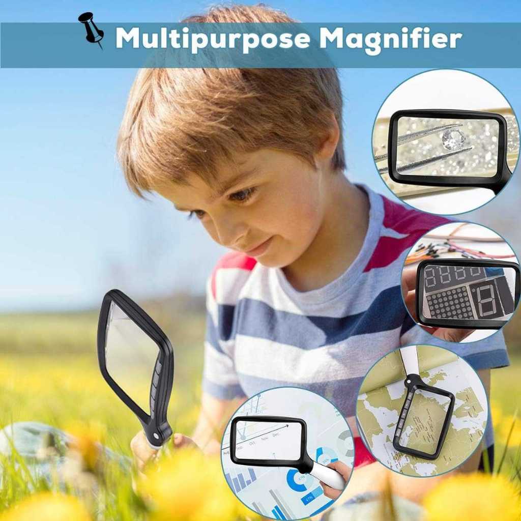 

TOBE Kaca Pembesar Handheld Magnifiying Glass Lup 3X with LED - 10863