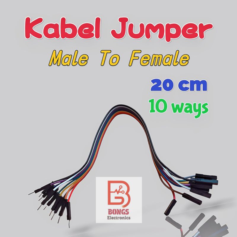 Kabel Jumper Male To Female 20cm 10ways ( Cable Arduino 10Pin )
