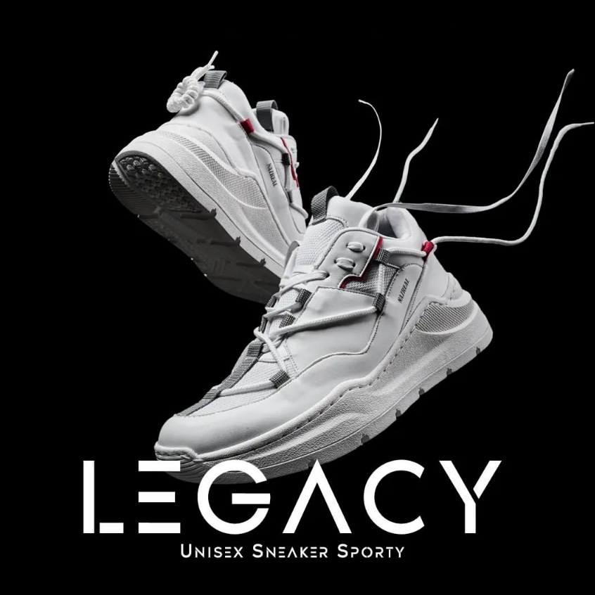 NAZREAL LEGACY WHITE Sepatu Sneakers Pria Unisex Sporty Chunky Sol Tebal / Sepatu Chunky Sneakers