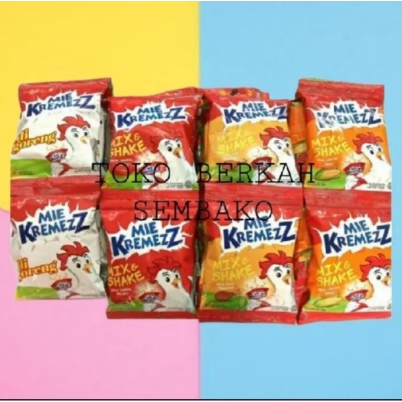 

GEMEZ KREMES ENAK SNACK MIE kemasan mini 1 renceng isi 10 sacet mantap