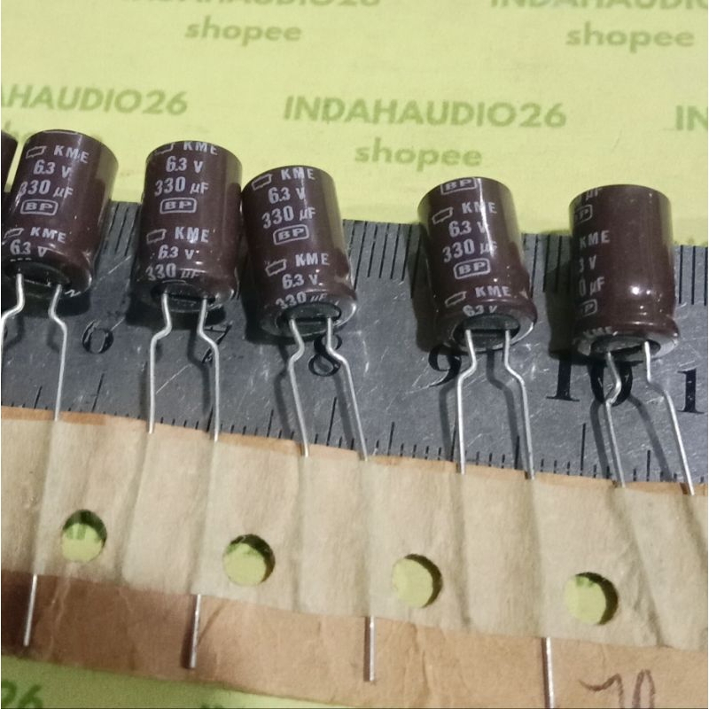bipolar 330uf 6v3 d8x13mm  BP elko kapasitor 6.3v elco 6,3v  330uf 6v3 BP elko kapasitor 6.3v elco 6
