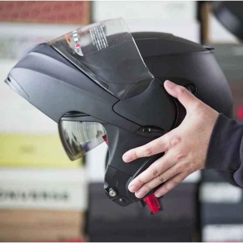 HELM INK TOPGEAR MATT BLACK DOFF MODULAR TOURING DUAL MODE BIG SIZE XXL