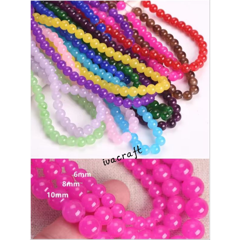 mutiara kaca dop bening atau mutiara giok polos 10mm