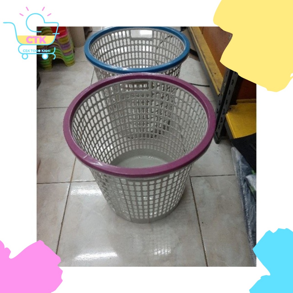 TSJ Keranjang Tempat Sampah Plastik Besar Putih