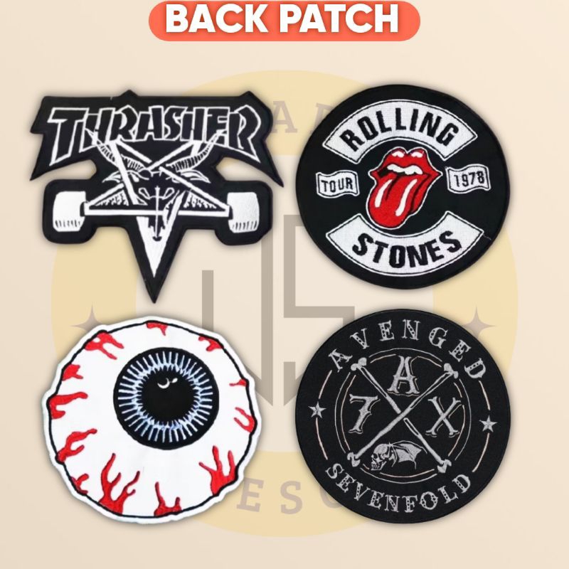 Patch Bordir BackPatch Emblem Musik Keren Hype Logo Bordir Punggung Aksesoris Backpatch Bordir Patch
