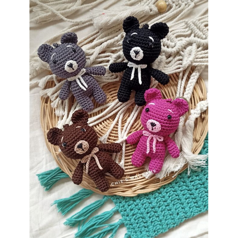 gantungan kunci rajut Teddy bear | ganci Teddy bear | amigurumi