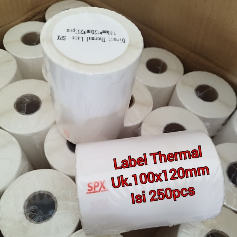 

KERTAS RESI LABEL THERMAL PRINTER 100 x 120 MM 250 LEMBAR LOGO SPX SHOPPE