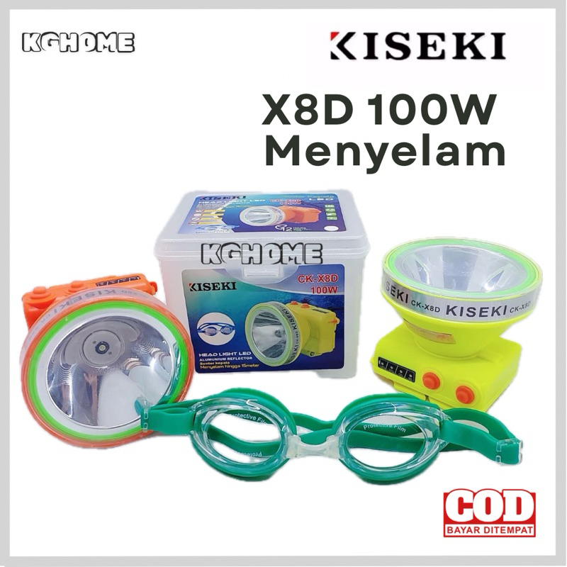 KISEKI SENTER KEPALA SELAM 100W CK X8D HEADLAMP DIVING ORIGINAL MENYELAM TAHAN AIR TERANG SENTER NEL