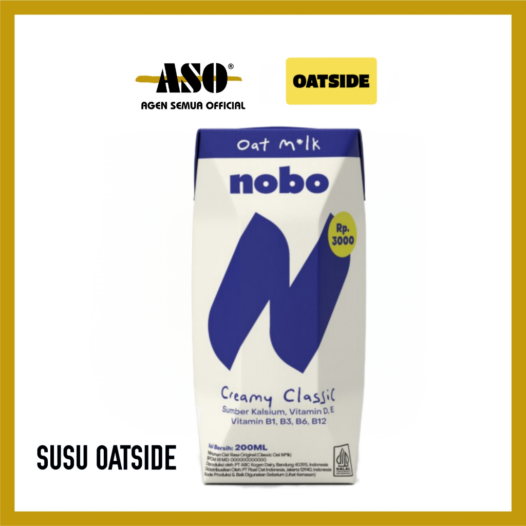 

SUSU NOBO oat milk creamy susu oat 200ml by oatside TERMURAH PROMO !!!