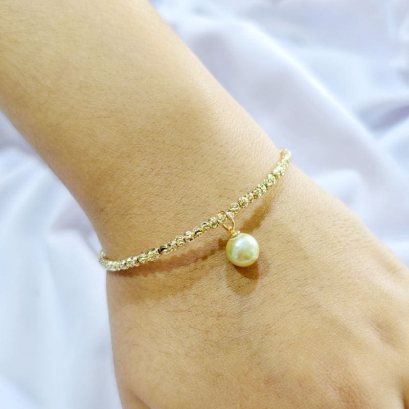 Set gelang dan cincin mutiara air laut hitam asli lombok / Mutiara air laut tahiti / tahitian pearl