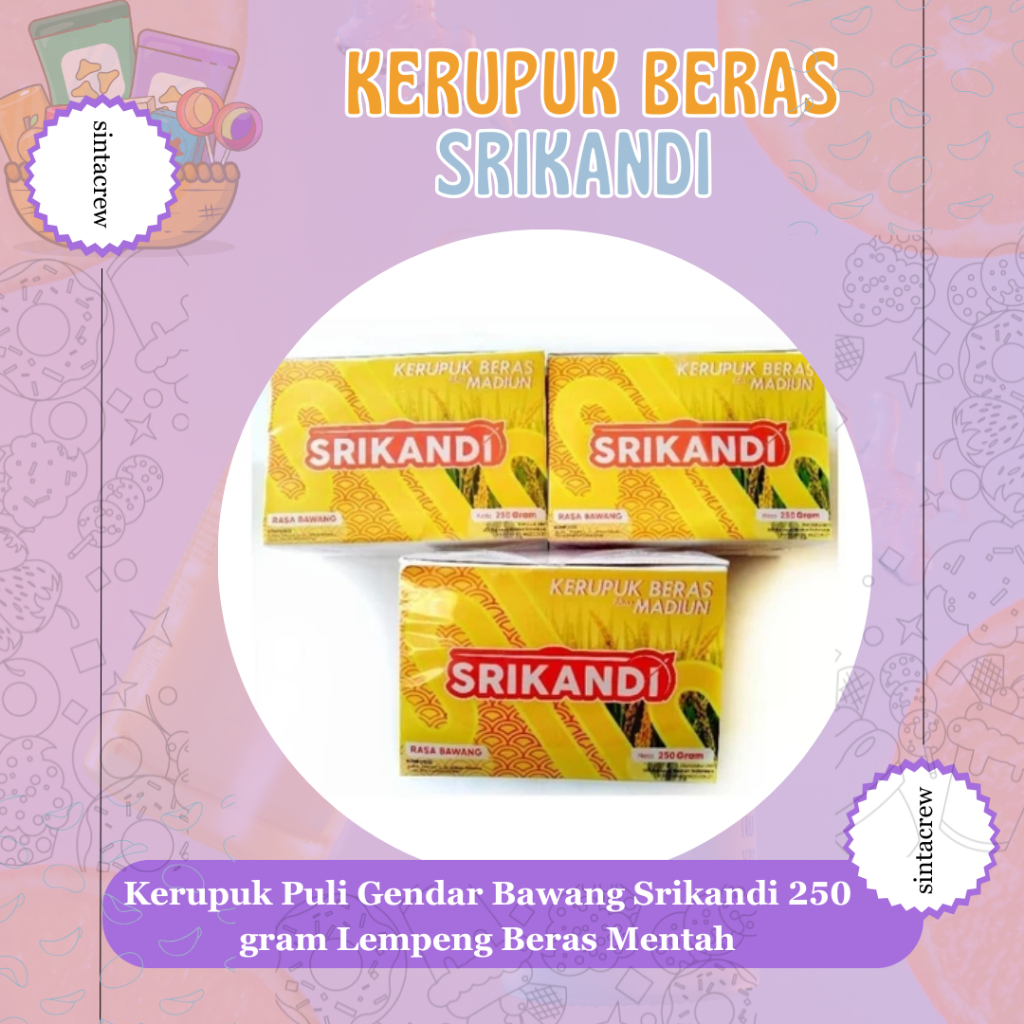 

Kerupuk Puli Gendar Bawang Srikandi 250 gram Lempeng Beras Mentah