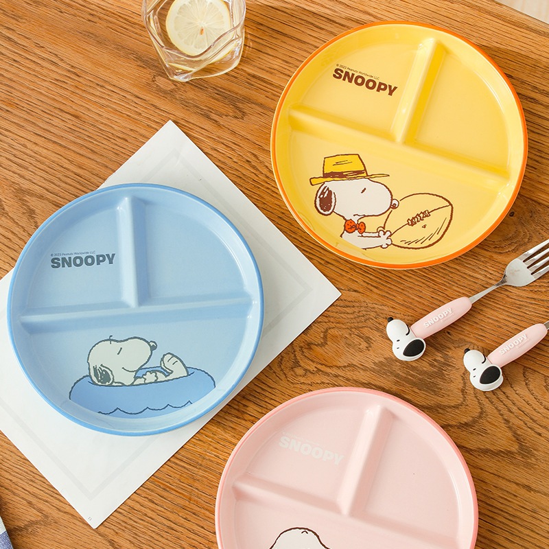 Piring Makan Divider e Sekat 3 Snoopy Peanuts Keramik Kado Gift Piring Ceramic e