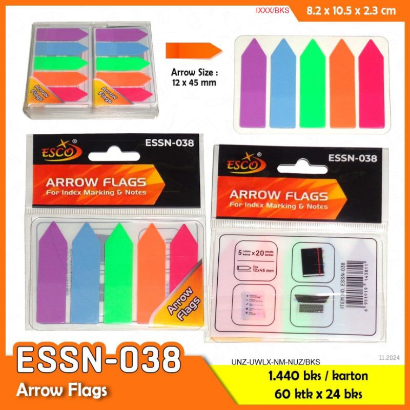 

SQ Esco Sticky Note ESSN-038/Sticky Note Kertas Warna/Per Pcs