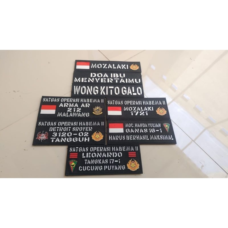patch custom patch nama laser papan nama laser tni dan polisi custom logo