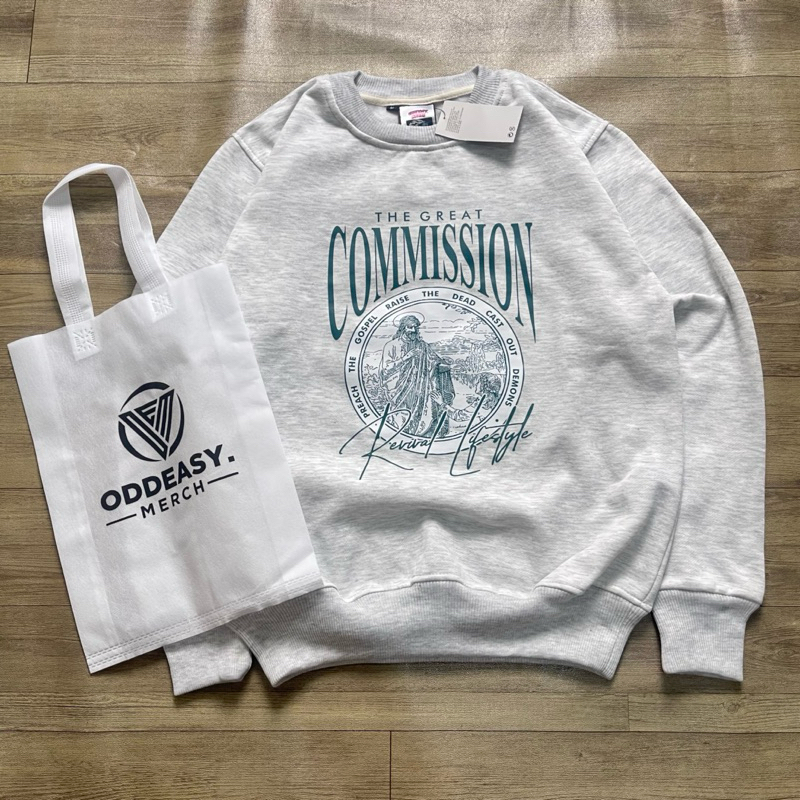 Sweater Crewneck The Great COMMISSION free bag Pria Wanita Sweatshirt Motif Unisex Tebal Distro Lemb
