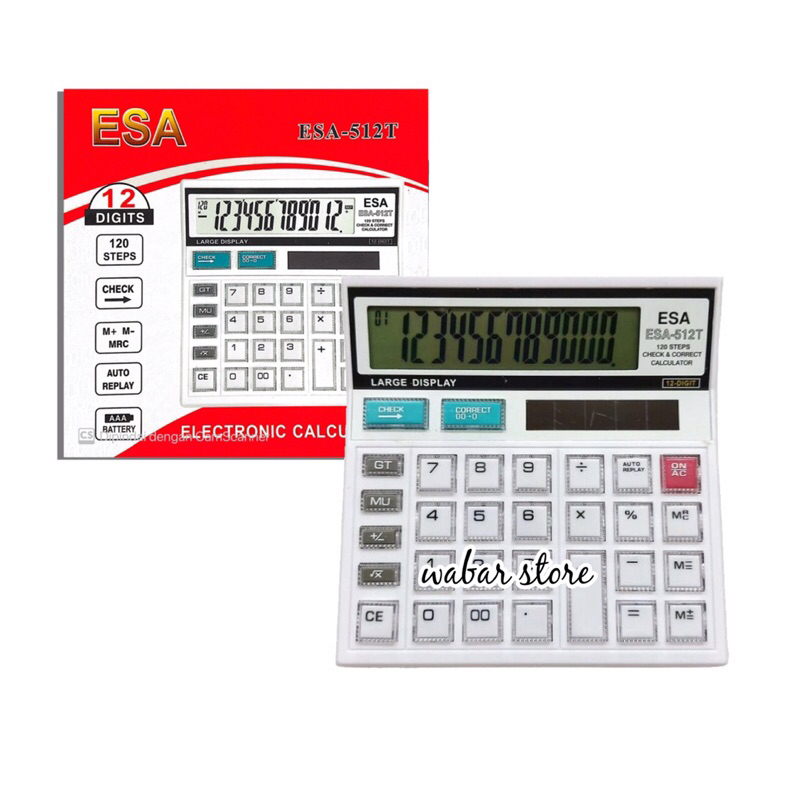 

Kalkulator Check & Correct Kantor/ Toko ESA 512T ORI FREE Baterai