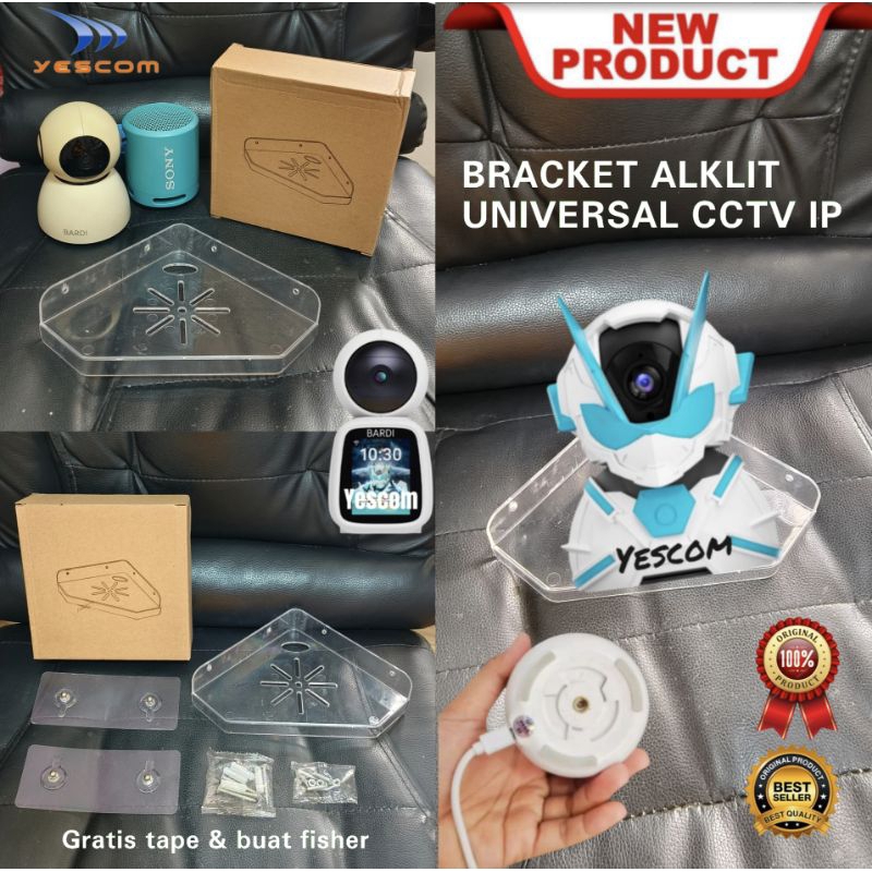 BRACKET UNIVERSAL SUDUT ALL BRAND CCTV IP CAMERA BARDI/XIAOMI/EZVIZ/IMOU/AVARO/DLL - FREE TAPE & BAU
