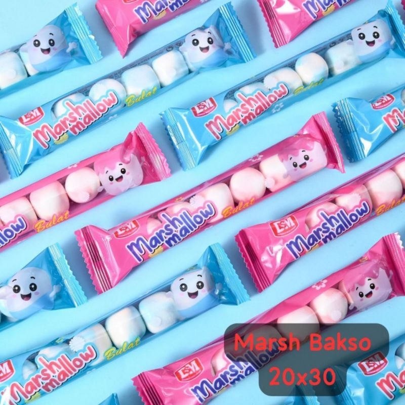 

Marshmellow Bentuk Baso aneka rasa buah isi 30 pcs