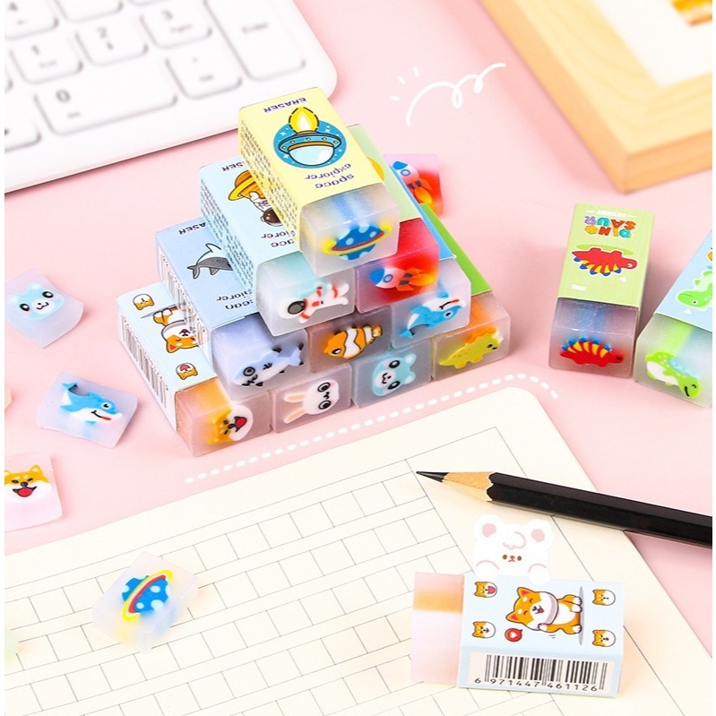

Penghapus Eraser Karakter Motif Fruits Animal Dinosaurus Space Ocean