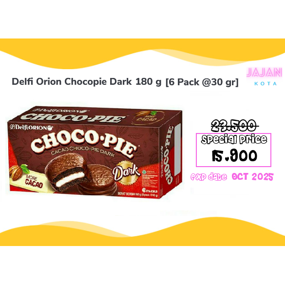

Delfi Orion Chocopie Dark 180 gram 6 Pack @30 gr
