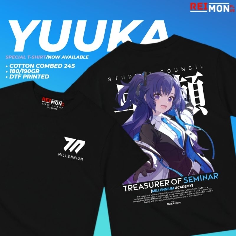 T-Shirt / Kaos Baju Game Hayase Yuuka Blue Archive