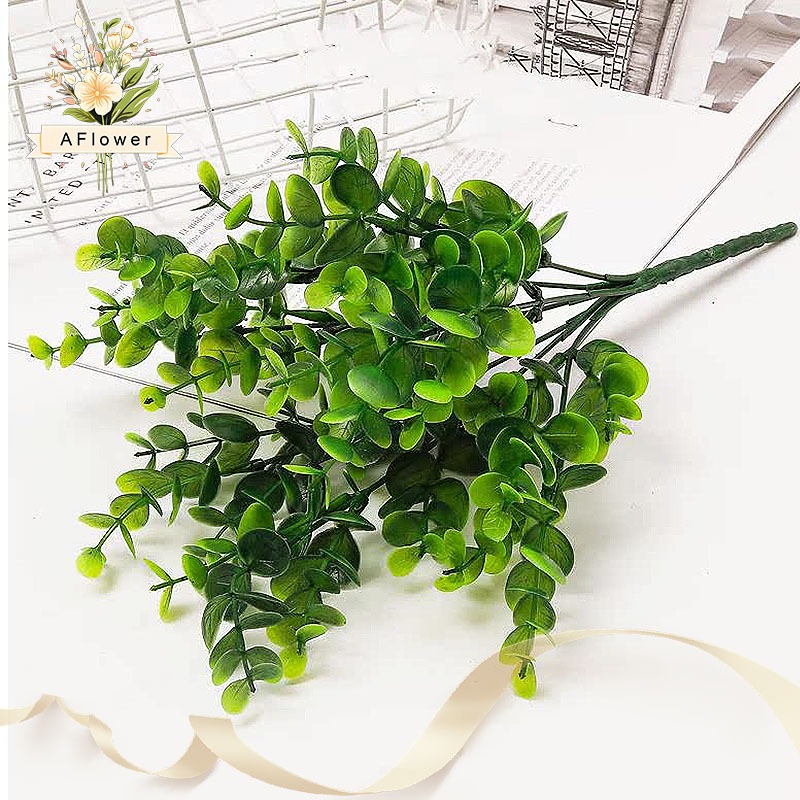 Daun Eukaliptus Lebar Yugali Plastik Bunga Artificial Minimalis Home Bunga Hias Plastik