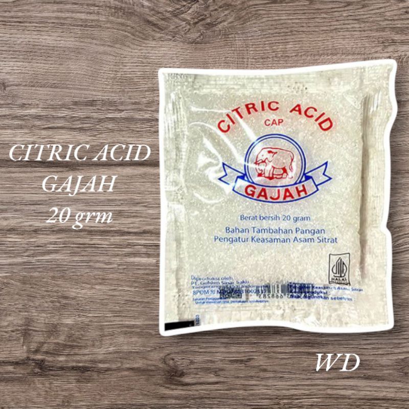 

Citrun cap Gajah 20 grm/Citric Acid/Asam Sitrat 20 grm