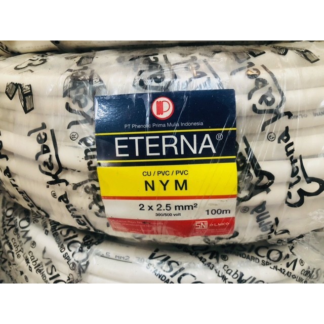 ETERNA NYM 2x2,5 KABEL KAWAT TUNGGAL 2x2.5 100M ETERNA ROLL ETERNA