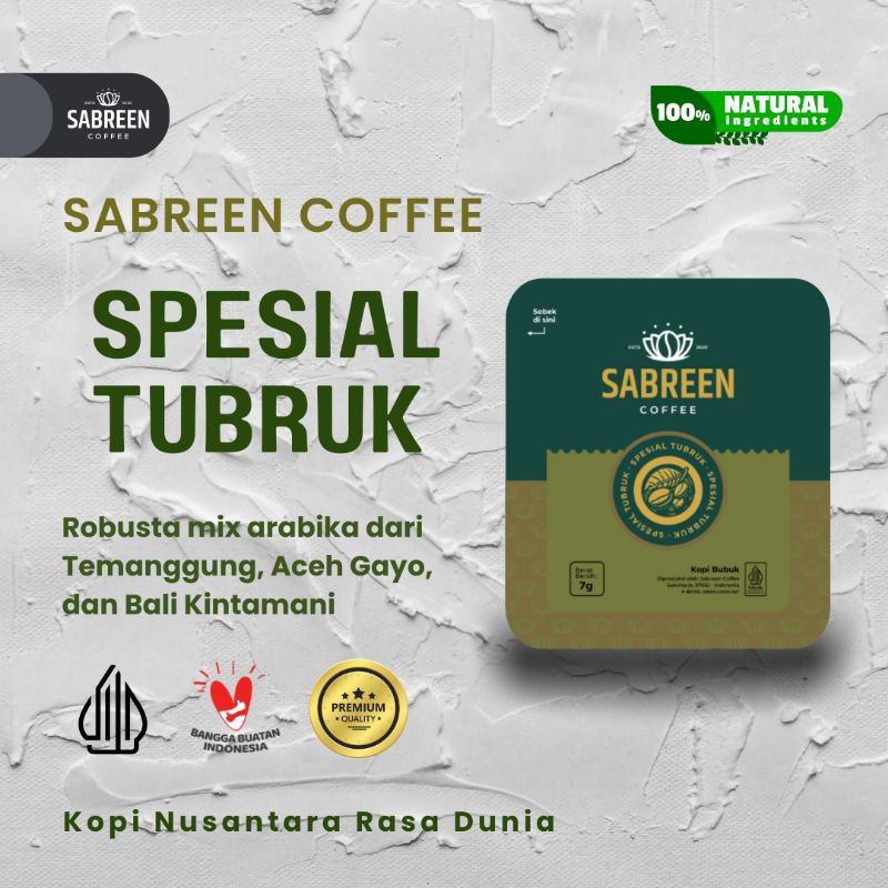

Kopi Bubuk Premium Sabreen Coffee Spesial Tubruk Sachet