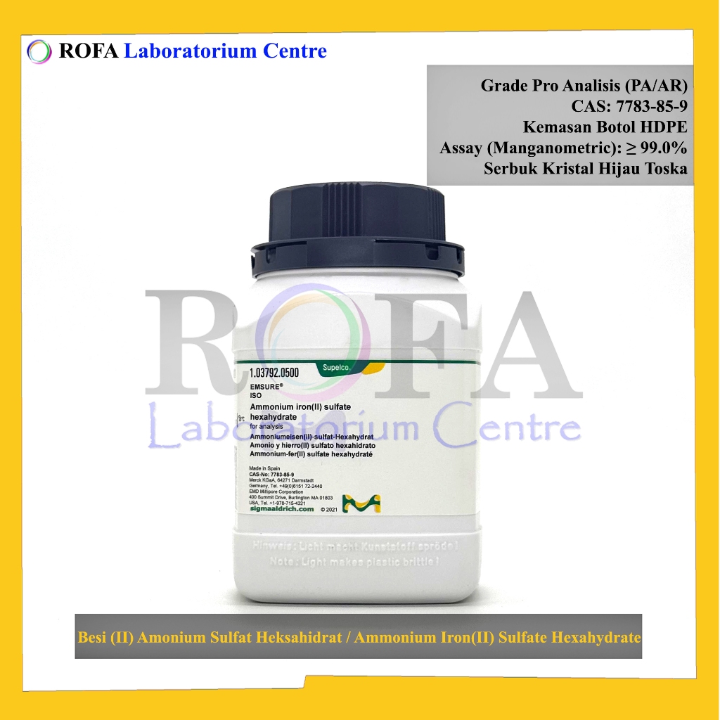 Besi(II) Amonium Sulfat Heksahidrat / Ammonium Iron(II) Sulfate Hexahydrate / (NH4)2Fe(SO4)26H2O Pro