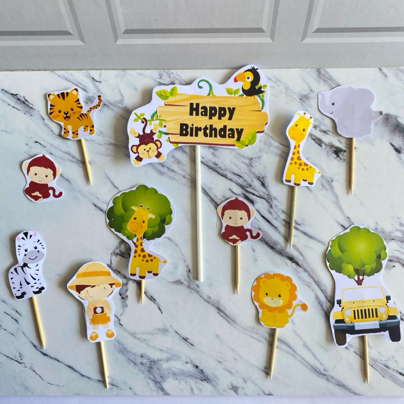 TOPPER ZOO ANIMALS/ Topper Cake Zoo Animals Free Request Nama